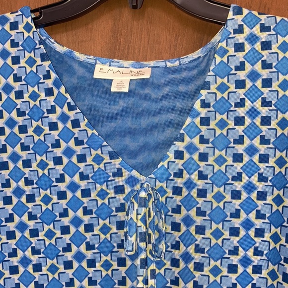 Emaline top sleeveless abstract geometric print w stretch casual office 1X  3X - Picture 17 of 17